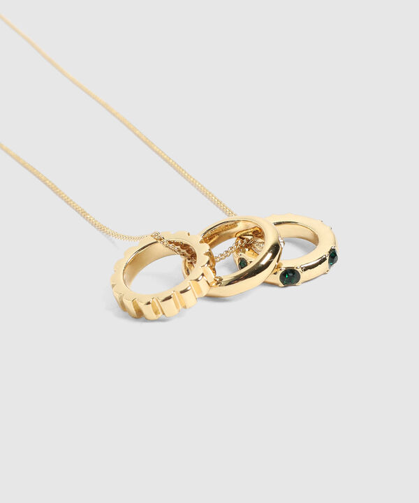 Set de Collar y Aros Dorados Mujer