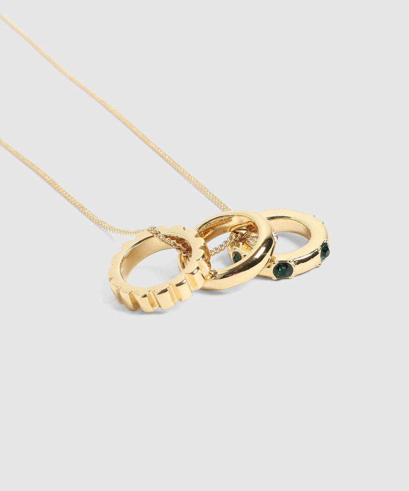 Set de Collar y Aros Dorados Mujer