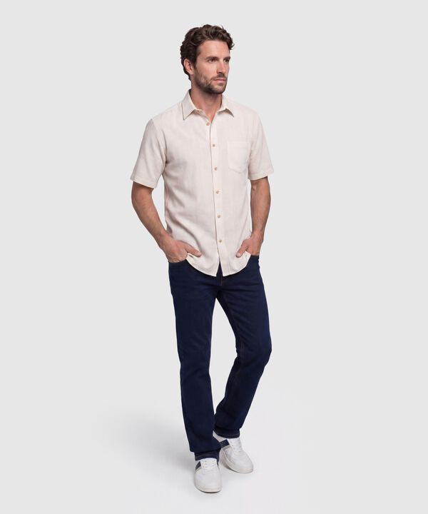 Camisa Manga Corta Texturizada Hombre