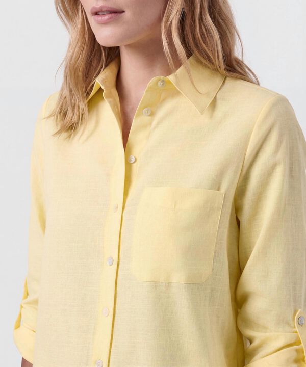 Camisa Unicolor Con Charretera Para Mujer