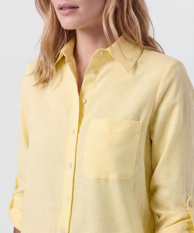 Camisa Unicolor Con Charretera Para Mujer