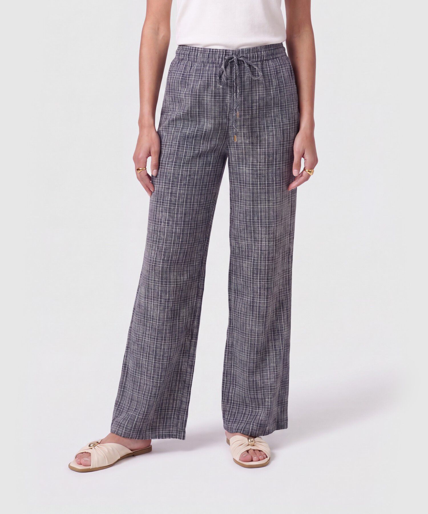 Pantal&oacute;n De Bota Ancha Con Cord&oacute;n Para Mujer