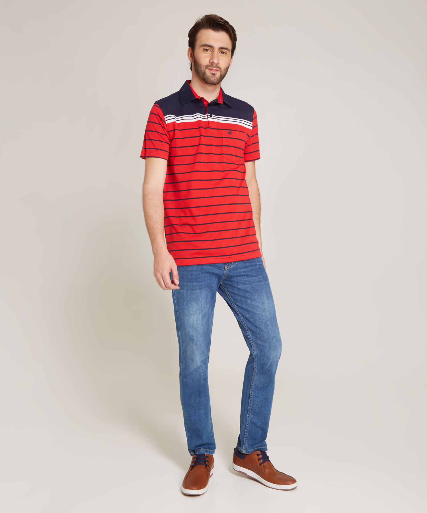 Polo Cuello Duro Rayas