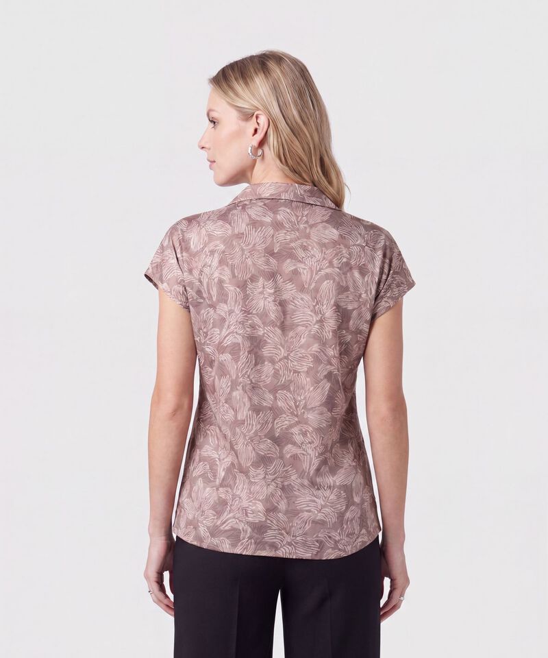 Blusa Cuello Camisero Manga Corta Para Mujer