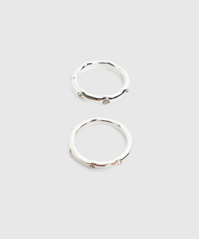 Set x2 Anillos Con Piedras Para Mujer