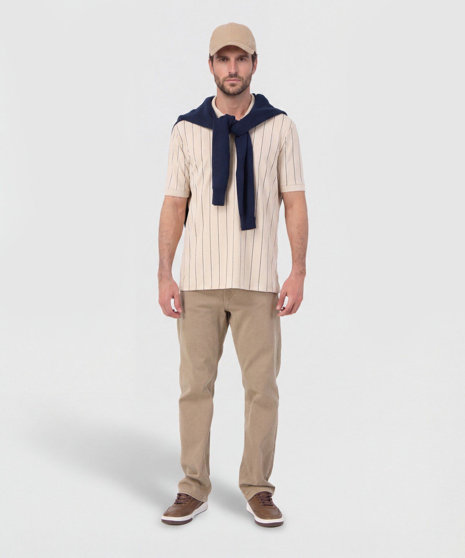 Polo Hombre Manga Corta con Cuello de Rib