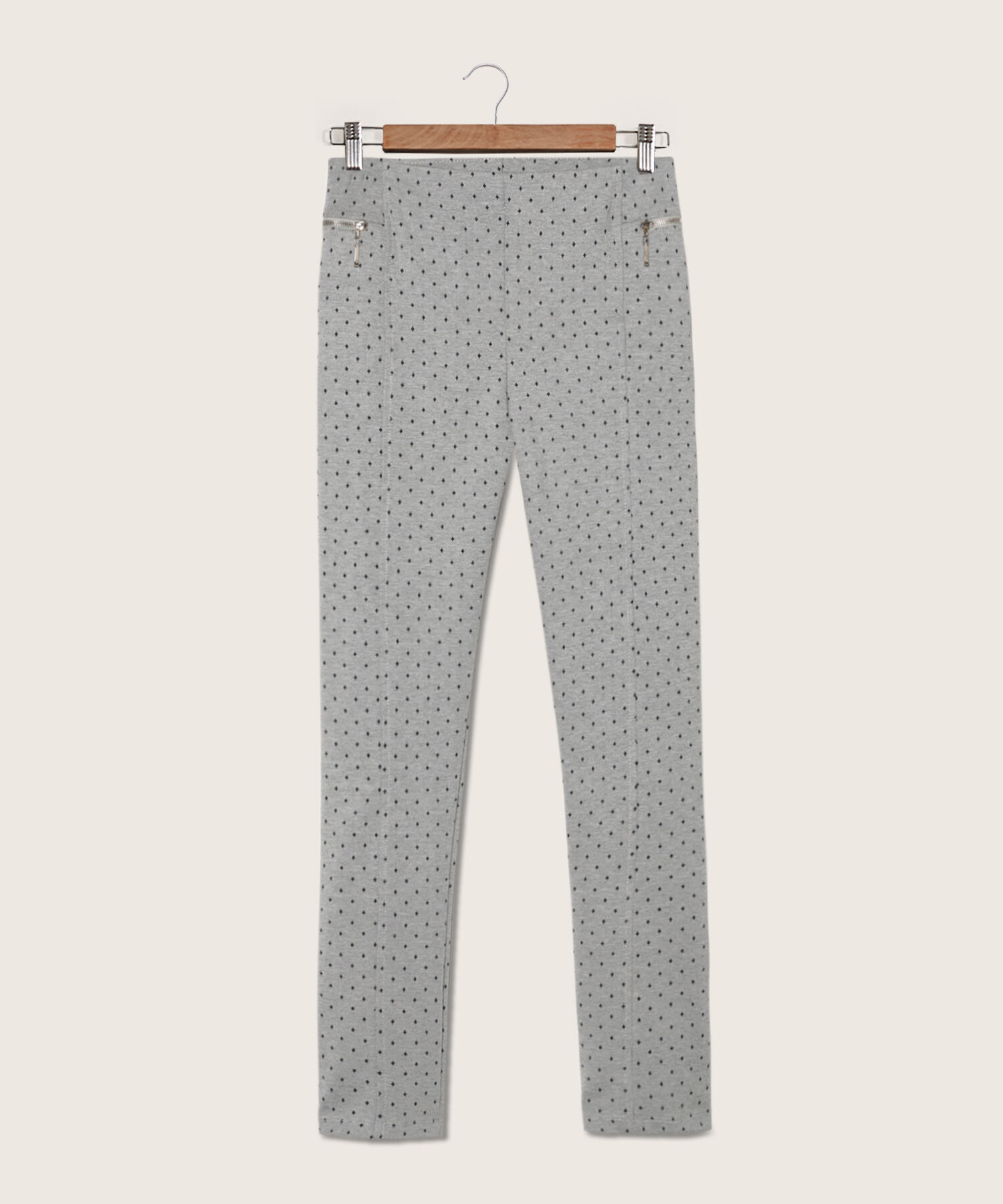 Leggings Estampado Con Cremalleras Decorativas