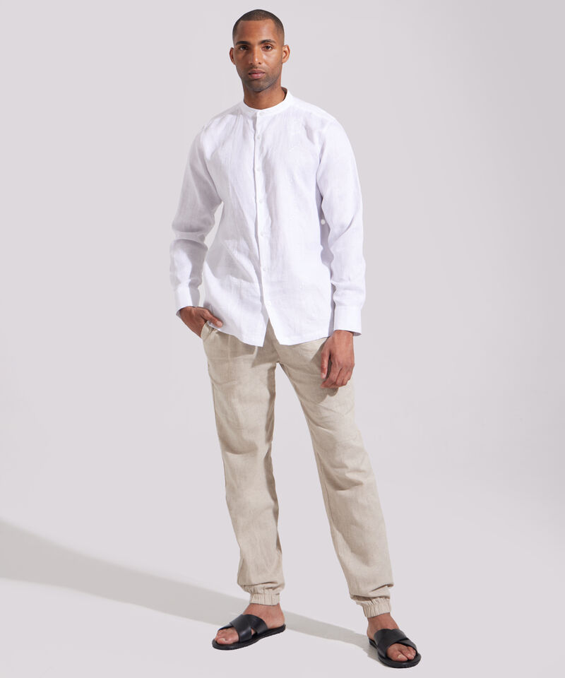 Camisa Guayabera Manga Larga Cuello Neru