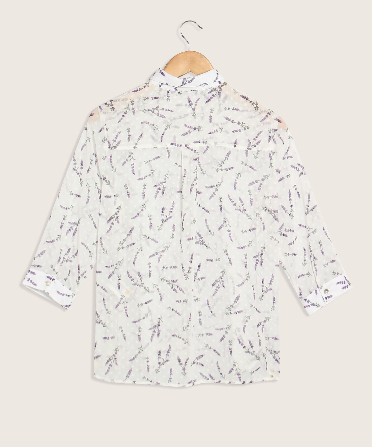 Camisa Estampada Manga 3/4 Para Mujer