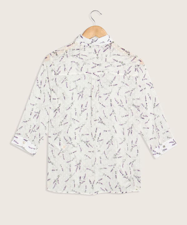 Camisa Estampada Manga 3/4 Para Mujer