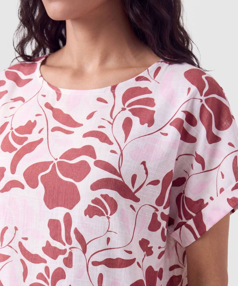 Blusa Manga Corta Dobladillo Para Mujer