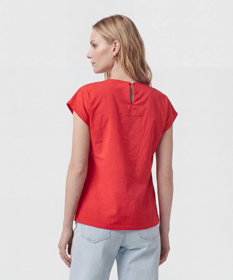 Blusa Unicolor Con Bordado Para Mujer
