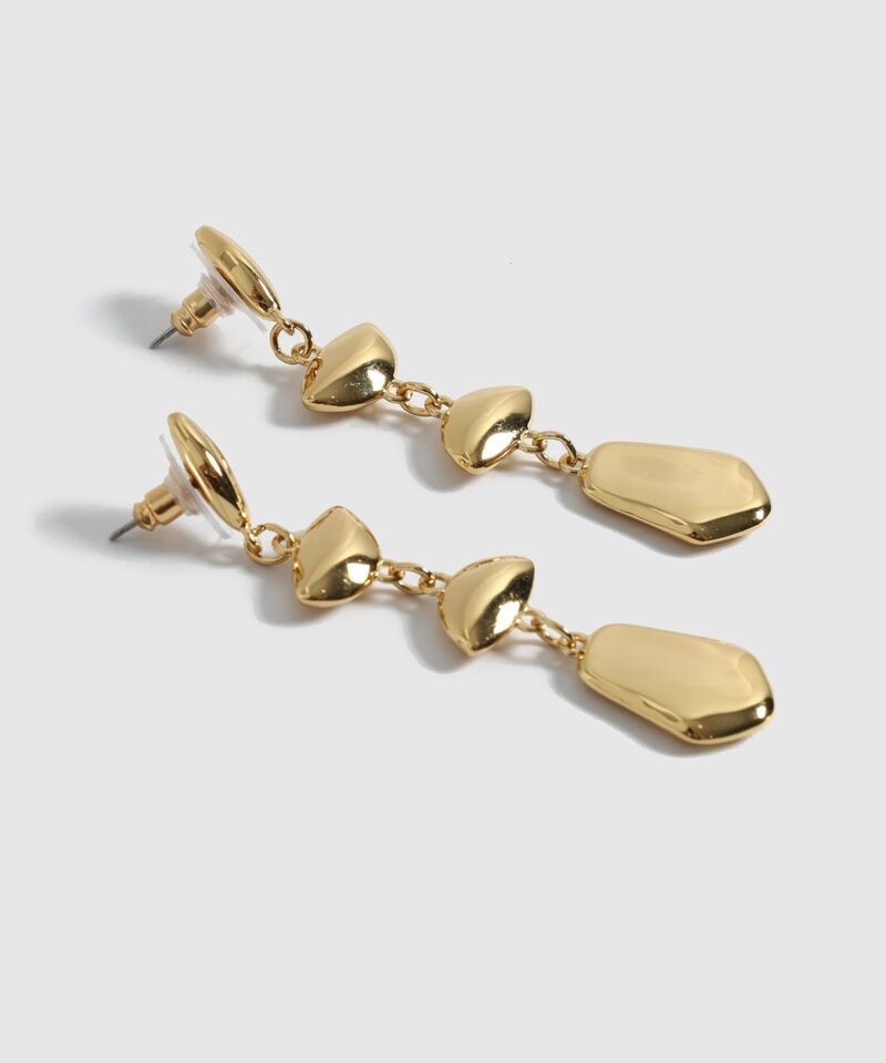 Aretes Largos Eslabones Geom&eacute;tricos Mujer