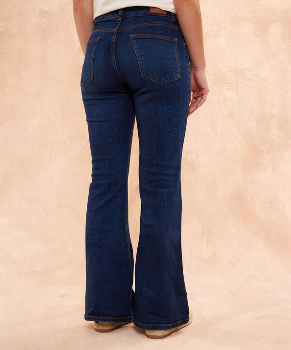 Jean  Skinny Flare Tono Azul Oscuro