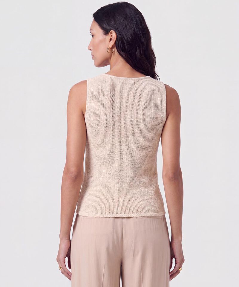 Camiseta Tejida Sin Mangas Para Mujer