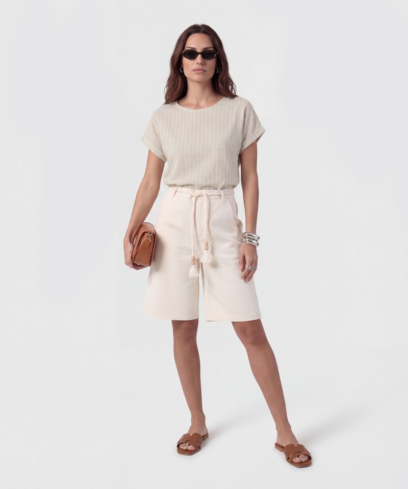 Bermuda Con Cord&oacute;n Ornamental Para Mujer