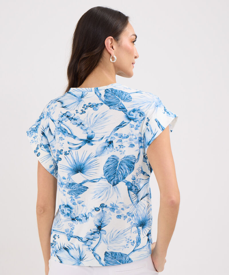 Camiseta Estampada De Hombro Rodado