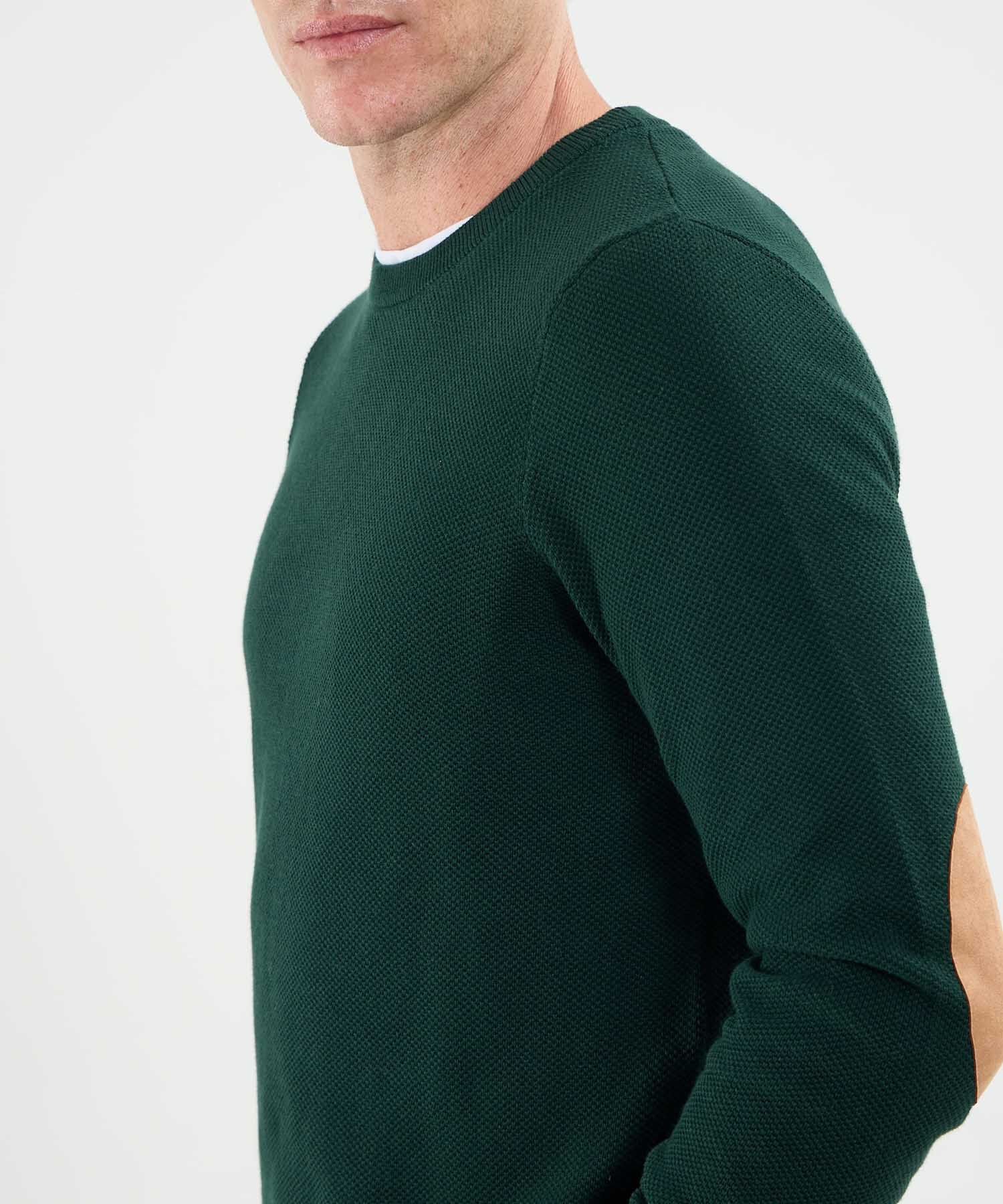 Saco Cuello Redondo Con Coderas Para Hombre