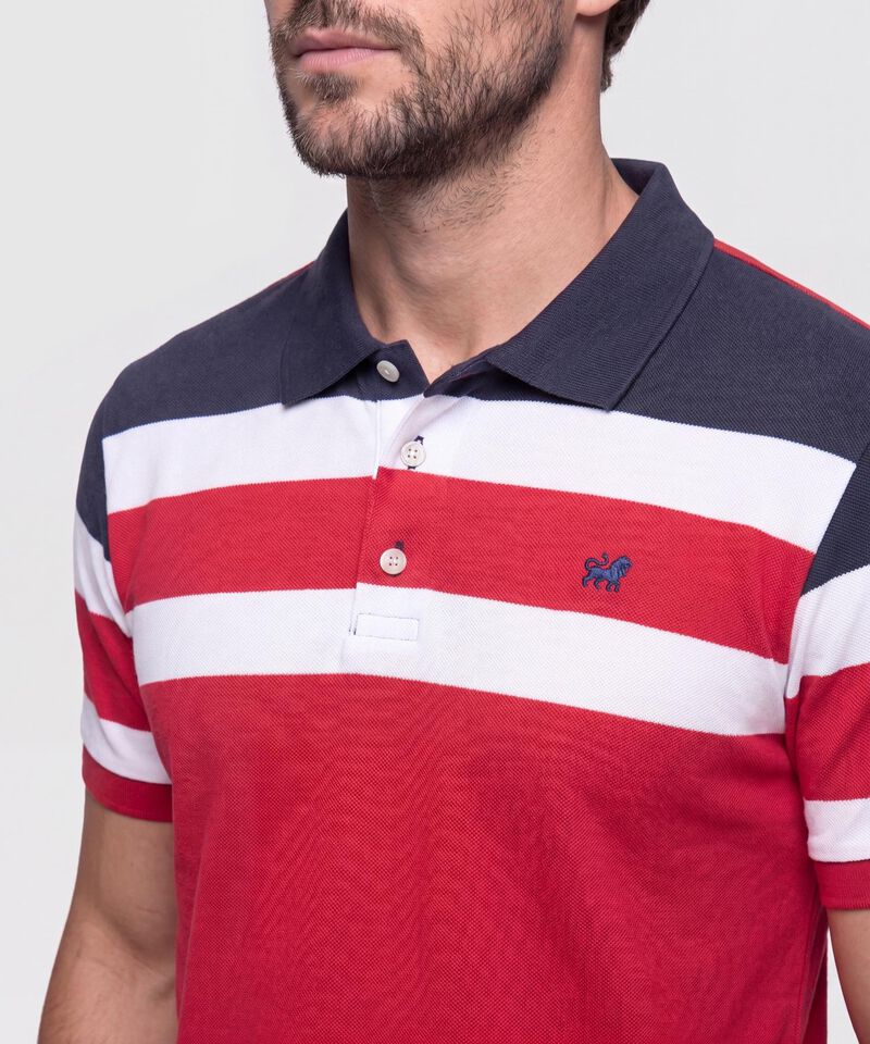 Polo Con Dise&ntilde;o De Bloques Y Franjas 