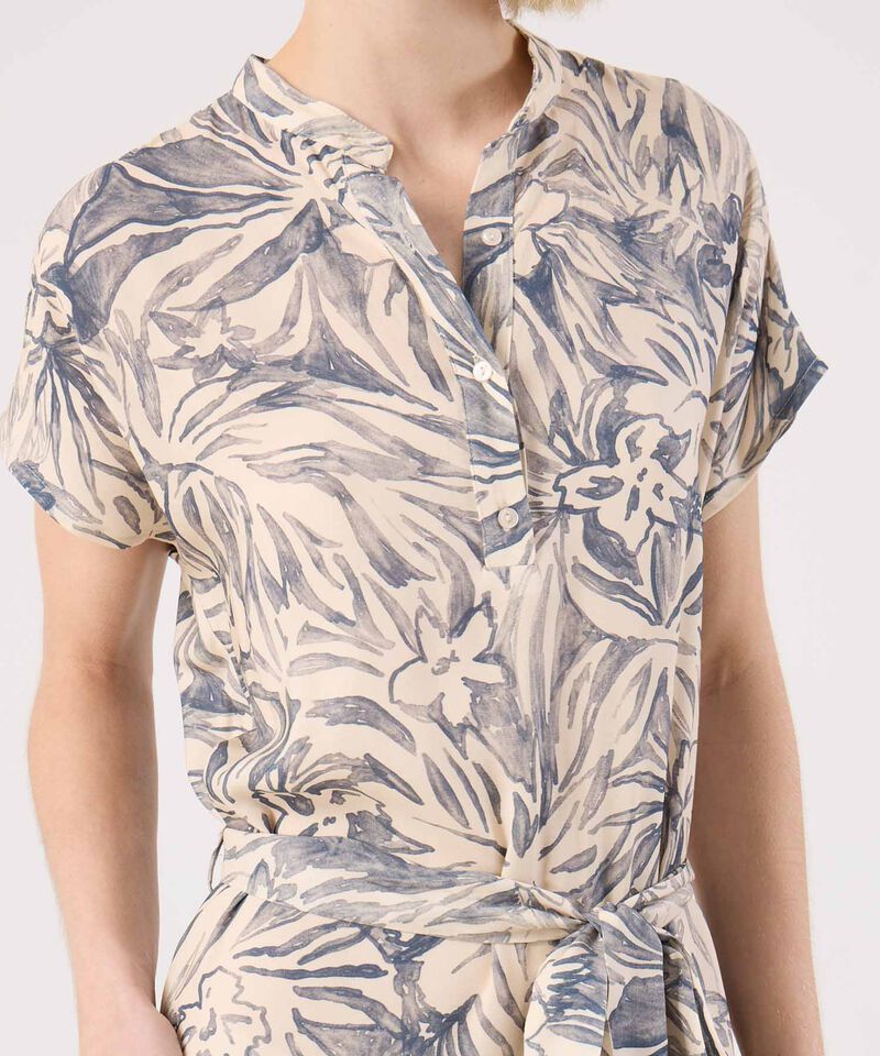 Vestido Estampado Con Cinturon