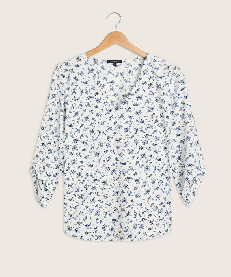 Blusa Estampada con Escote en V