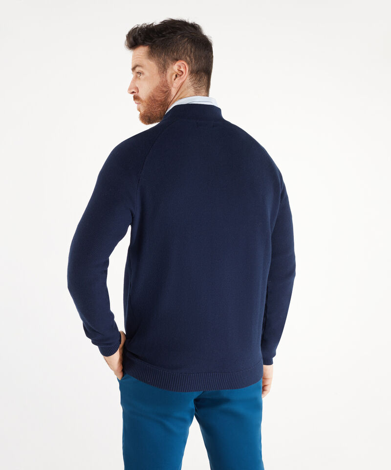 Saco Abierto Con Cremallera Tejido Con Textura