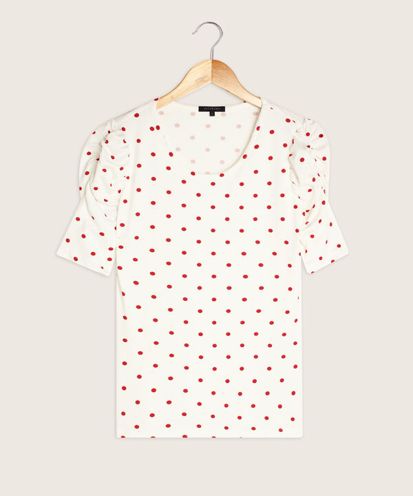 Camiseta Estampada Manga Corta Con Ruche