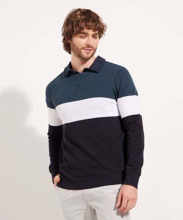 Saco Cuello Redondo De Bloques