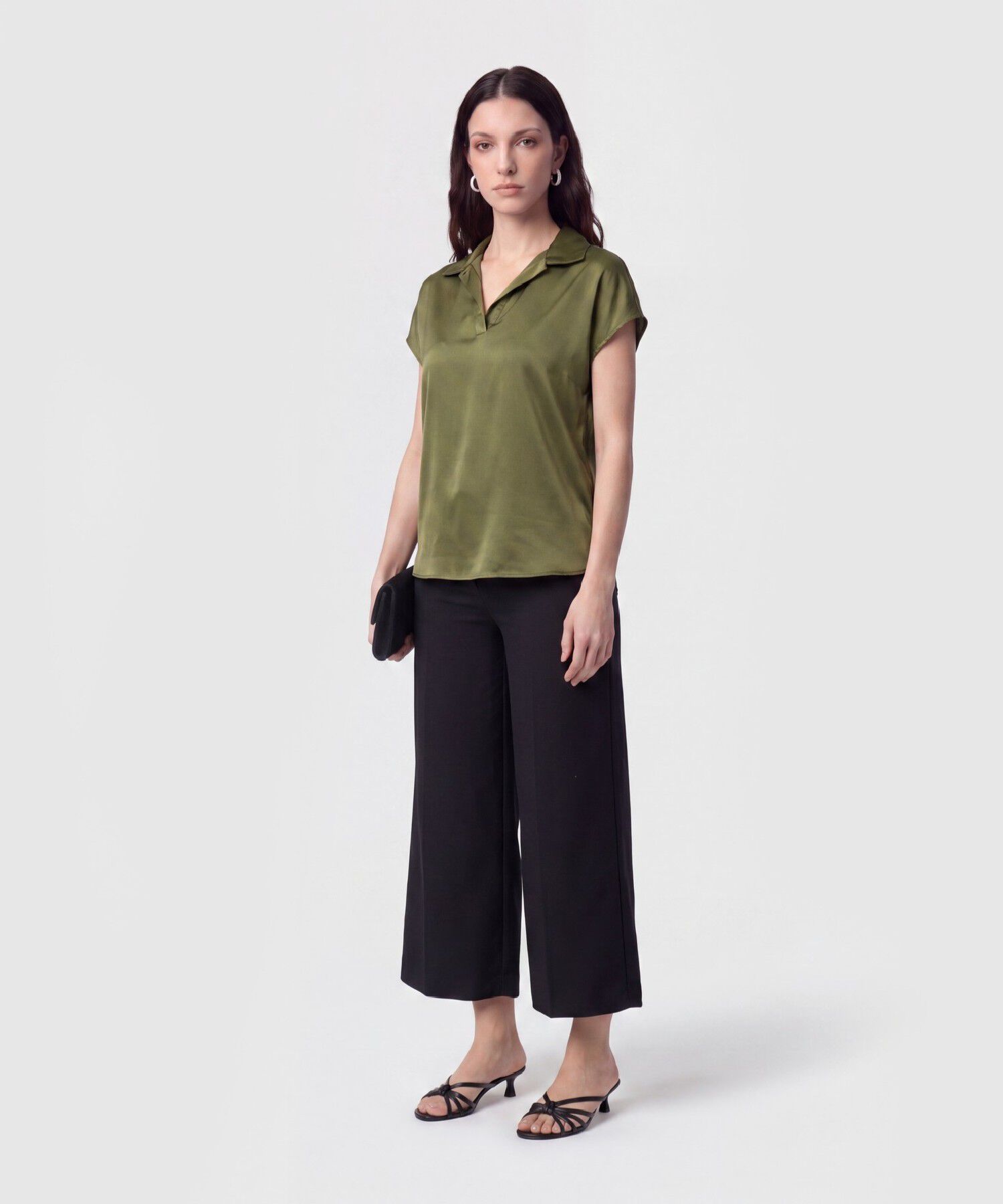 Blusa Camisera Sin Botones Para Mujer