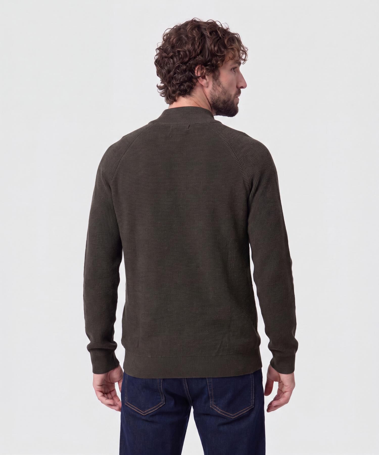 Su&eacute;ter De Hombre Con Cremallera Y Textura
