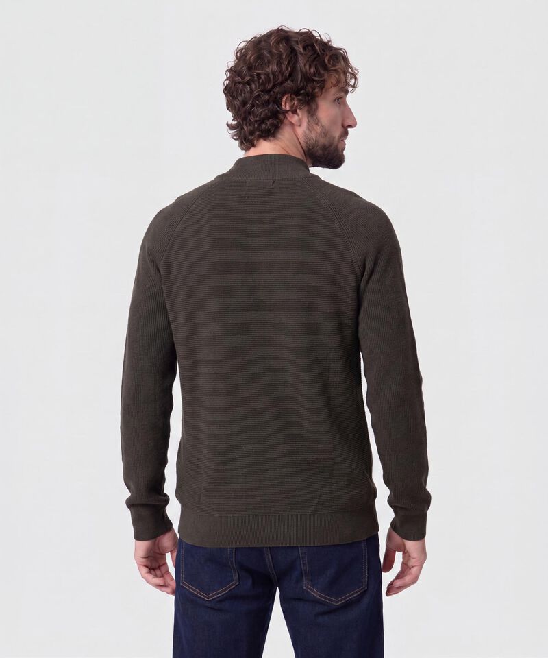 Su&eacute;ter De Hombre Con Cremallera Y Textura