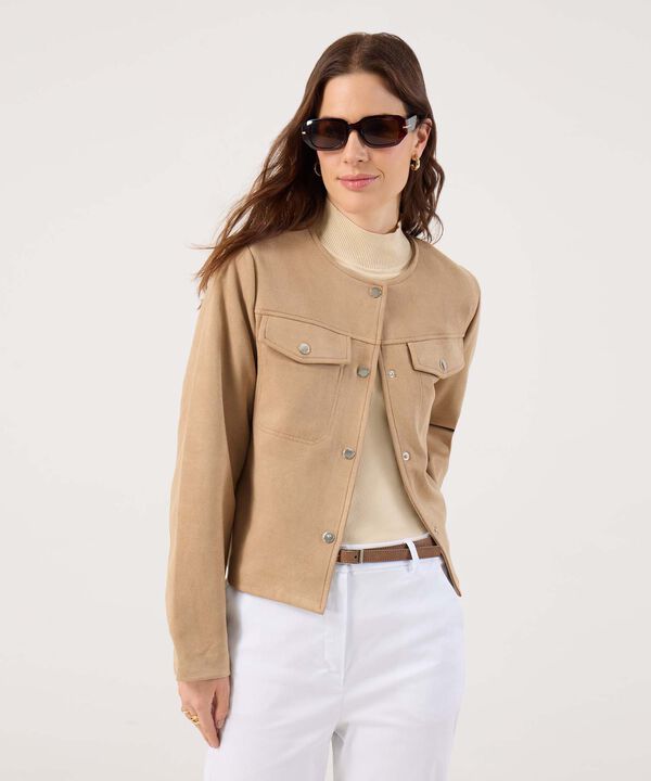 Chaqueta En Suede Unicolor image number null