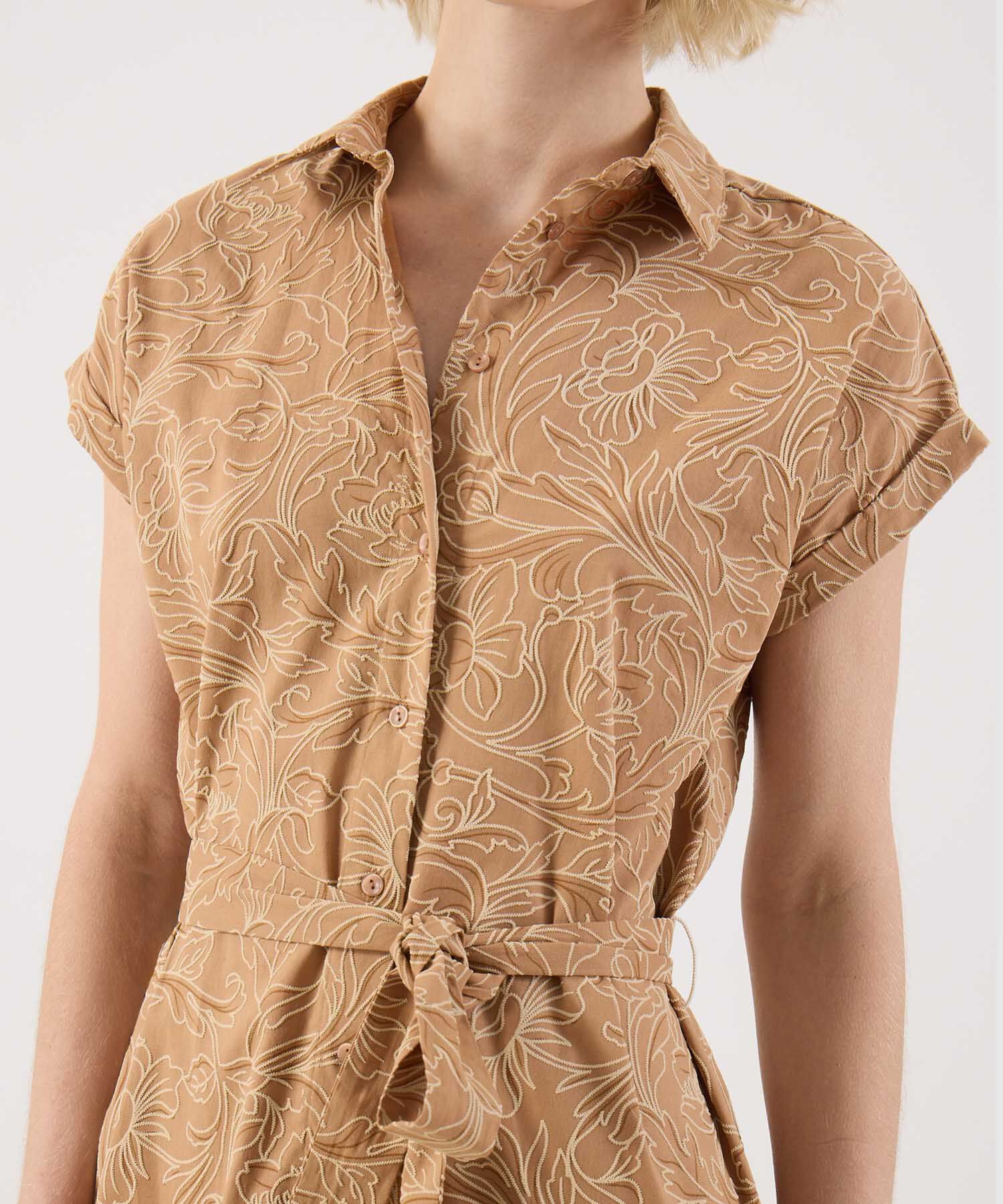 Vestido Camisero Con Estampado