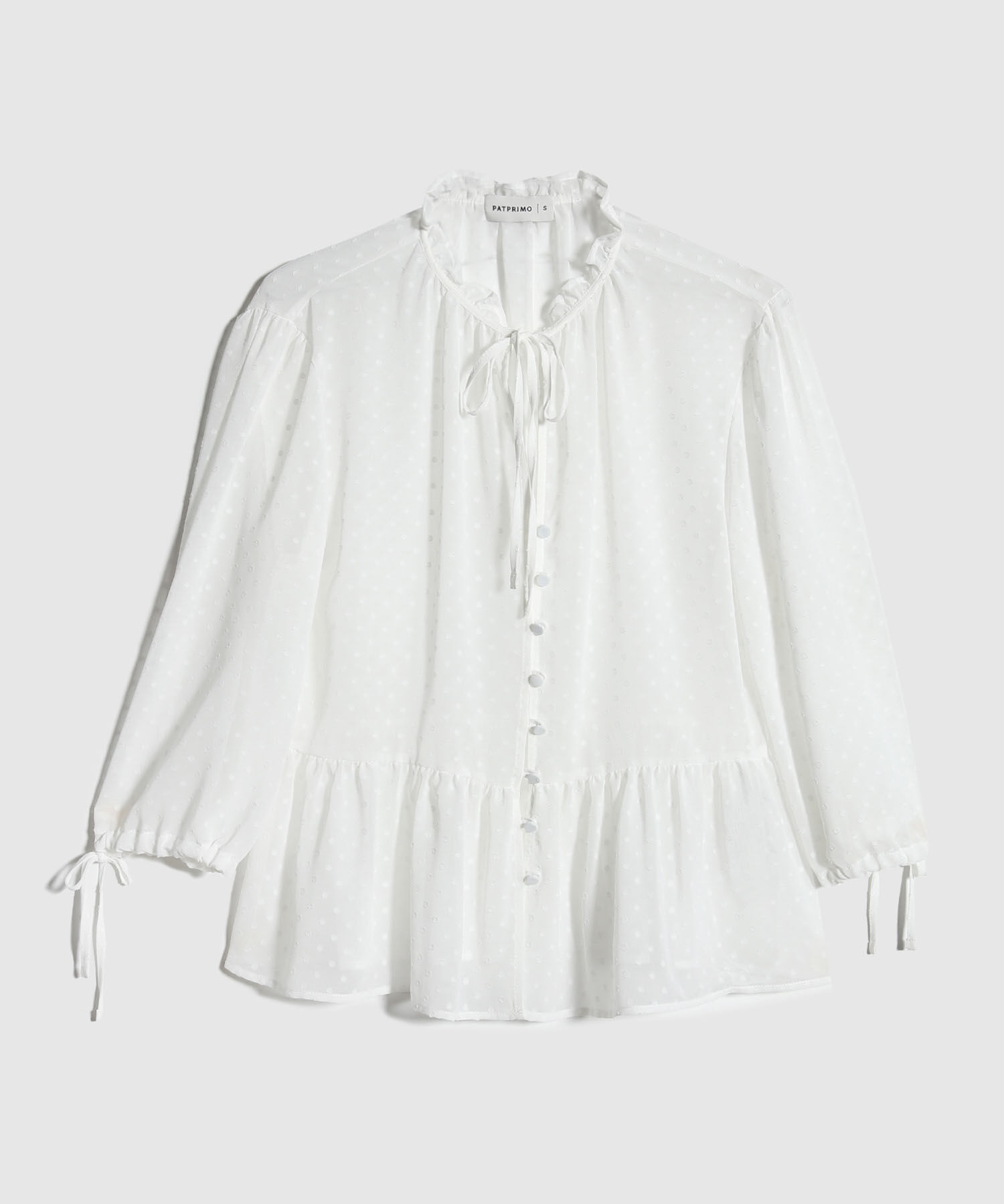 Blusa Unicolor Texturizada Manga 3/4