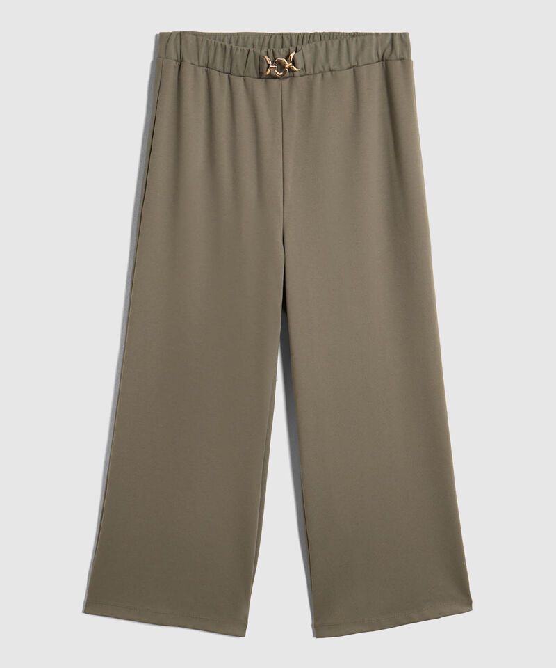 Pantal&oacute;n Wide Leg Con Herraje Para Mujer Curvy