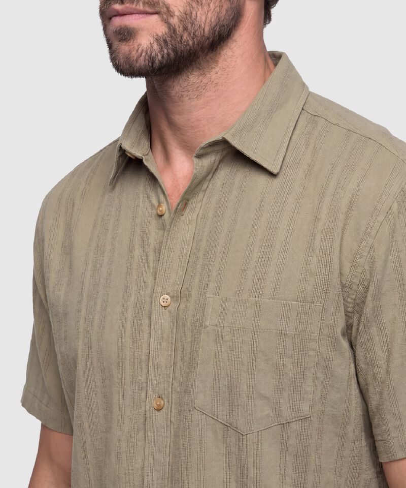 Camisa Manga Corta Texturizada Hombre