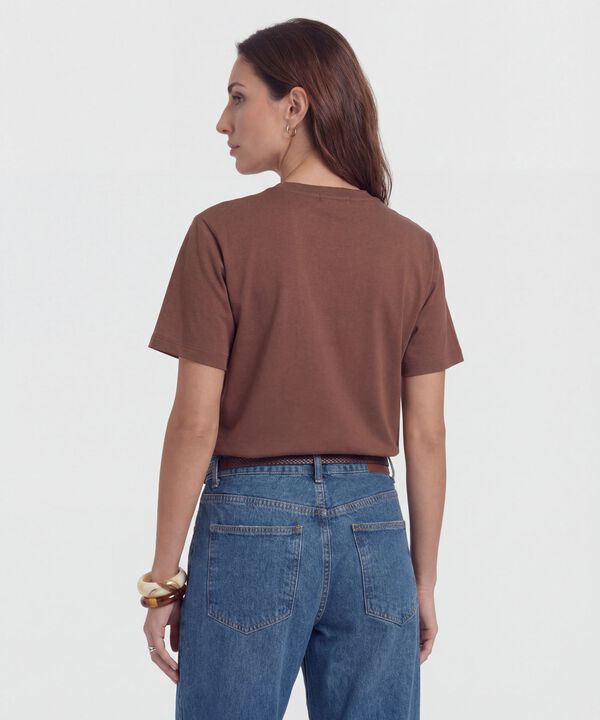 Camiseta con Apliques de Flores Para Mujer