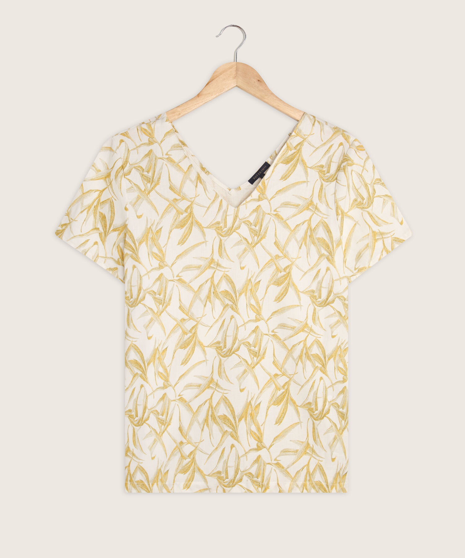 Blusa Estampada Cuello V Mujer