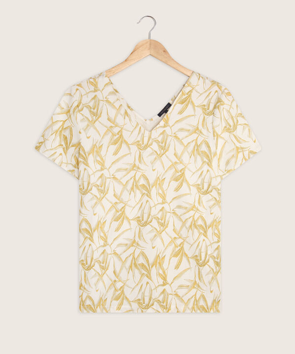 Blusa Estampada Cuello V Mujer