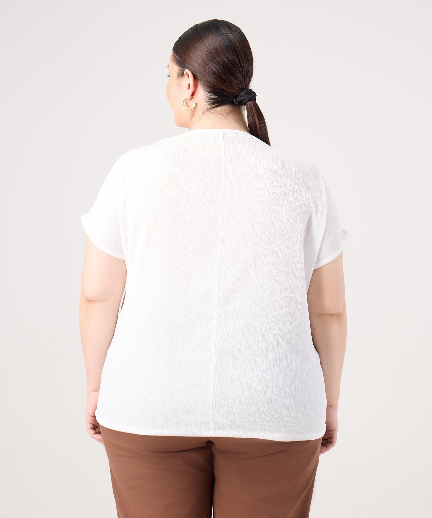 Camiseta Cuello Bandeja Para Mujer Curvy