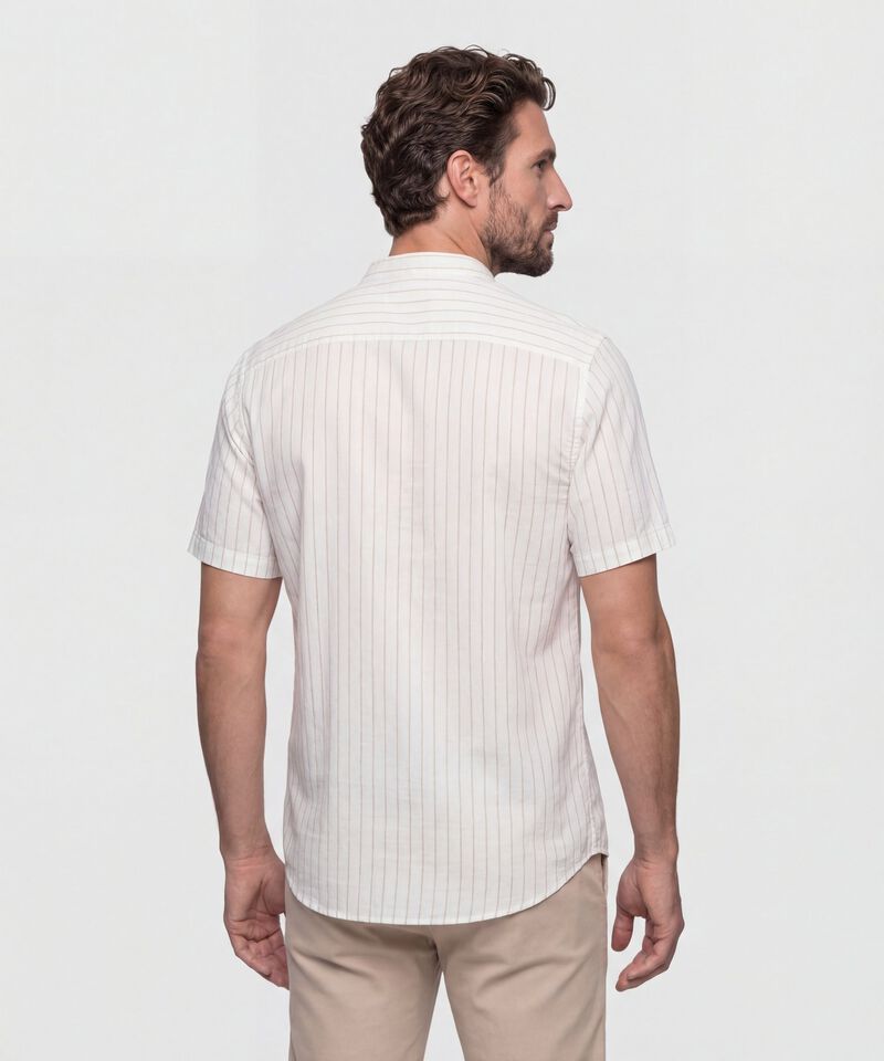 Camisa Hombre Manga Corta Cuello Mao