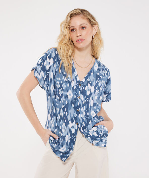 Blusa Estampada con Escote en v image number null