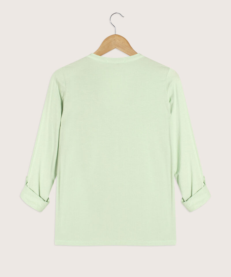 Camiseta unicolor manga larga