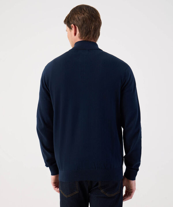 Buzo de Tejido Liso con Cuello Alto y Cremallera Para Hombre