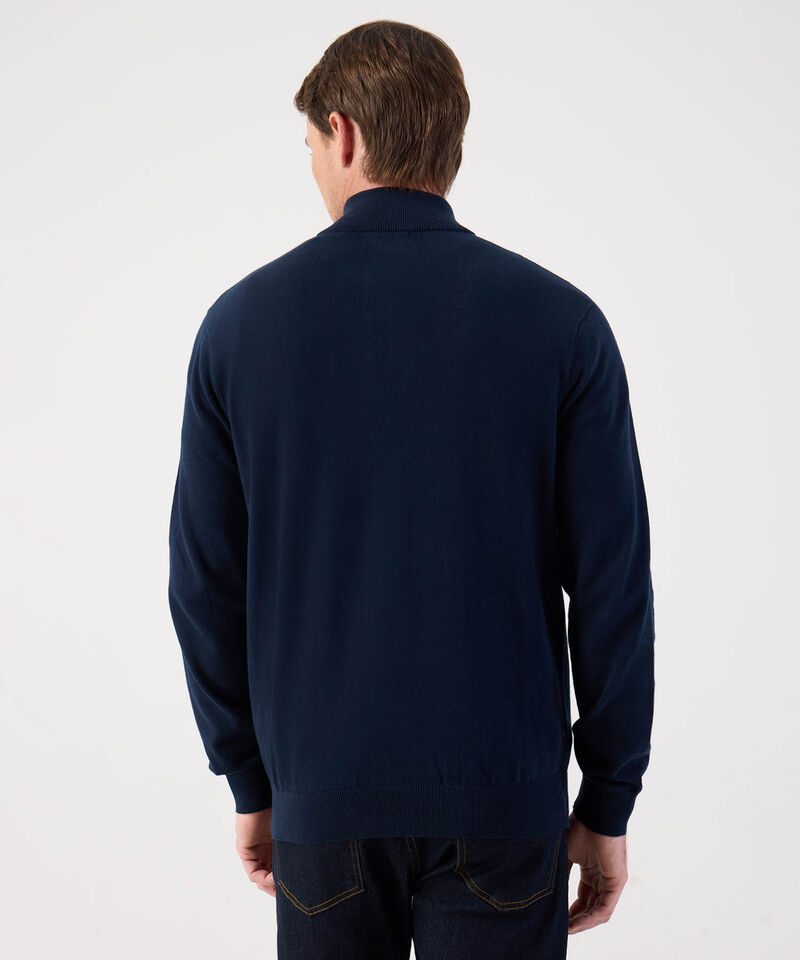 Buzo de Tejido Liso con Cuello Alto y Cremallera Para Hombre