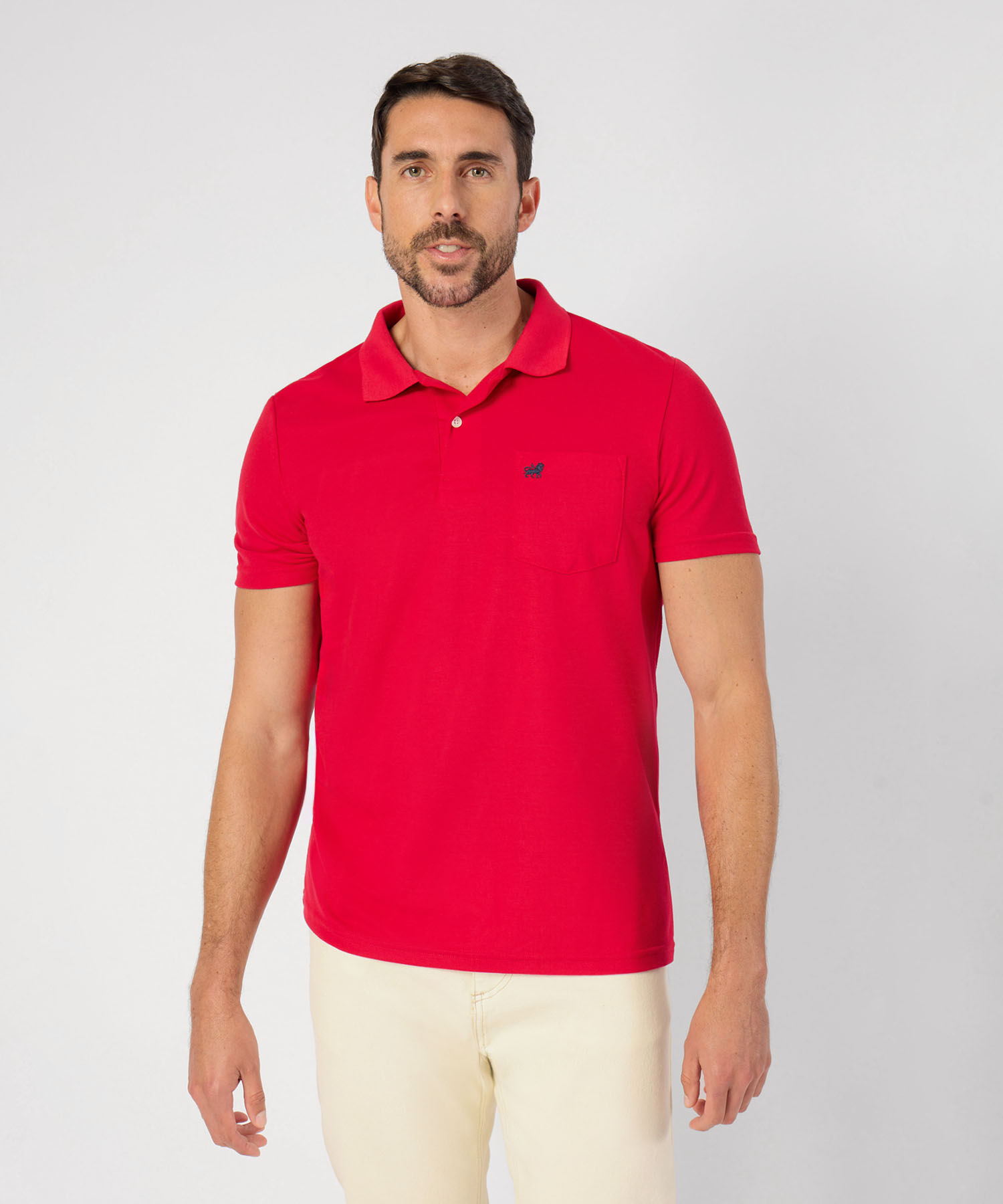 Polo Manga Corta Bolsillo con Bordado Hombre