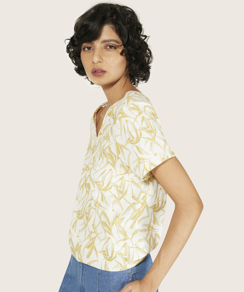 Blusa Estampada Cuello V Mujer