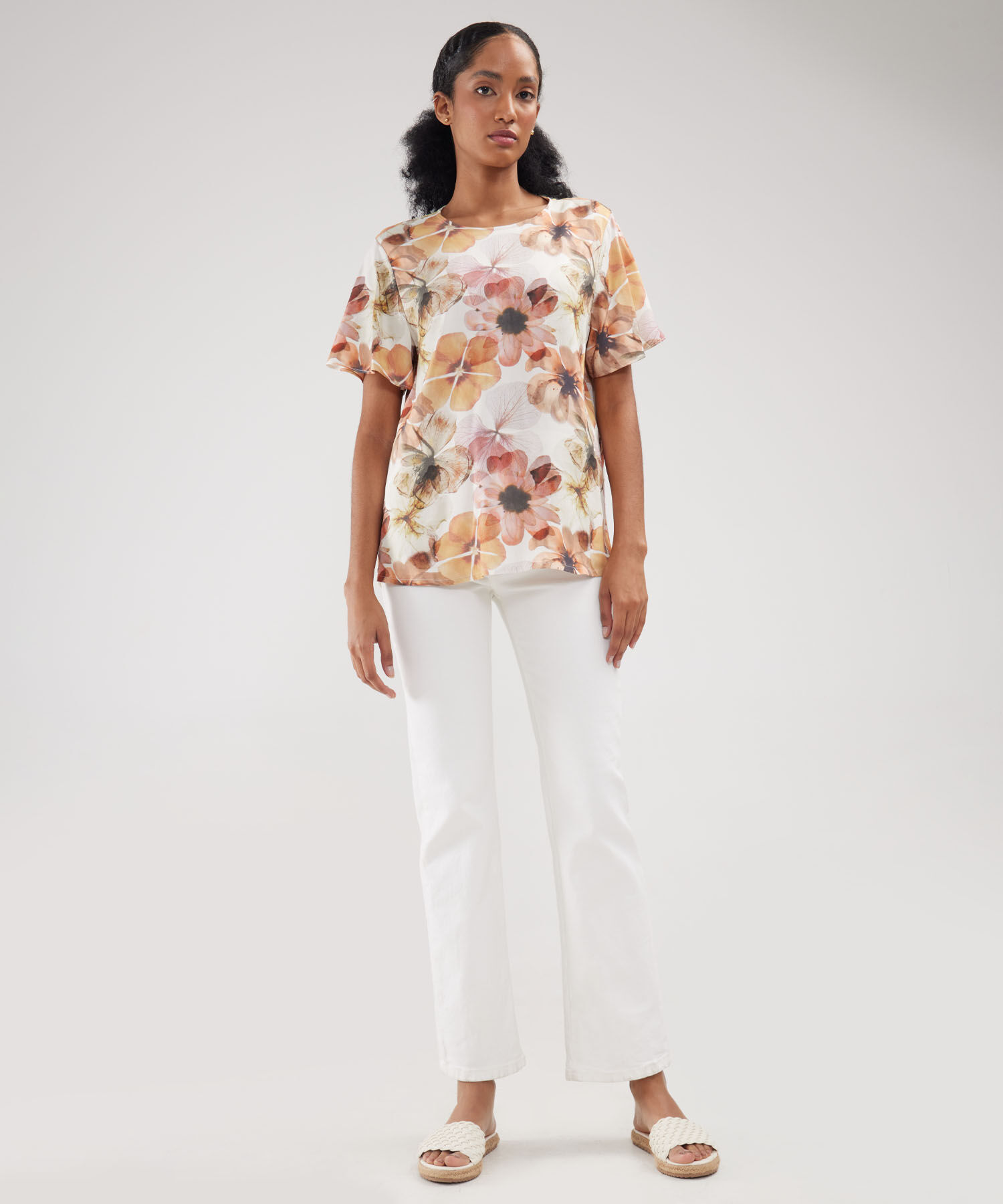 Blusa Estampada Botones En Centro Frente