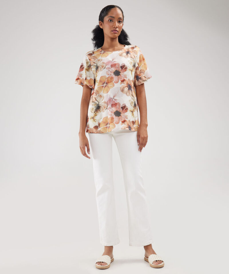 Blusa Estampada Botones En Centro Frente