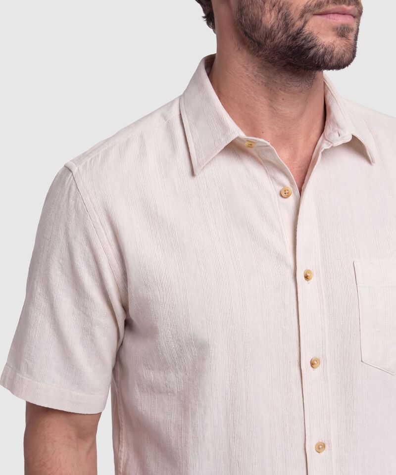 Camisa Manga Corta Texturizada Hombre